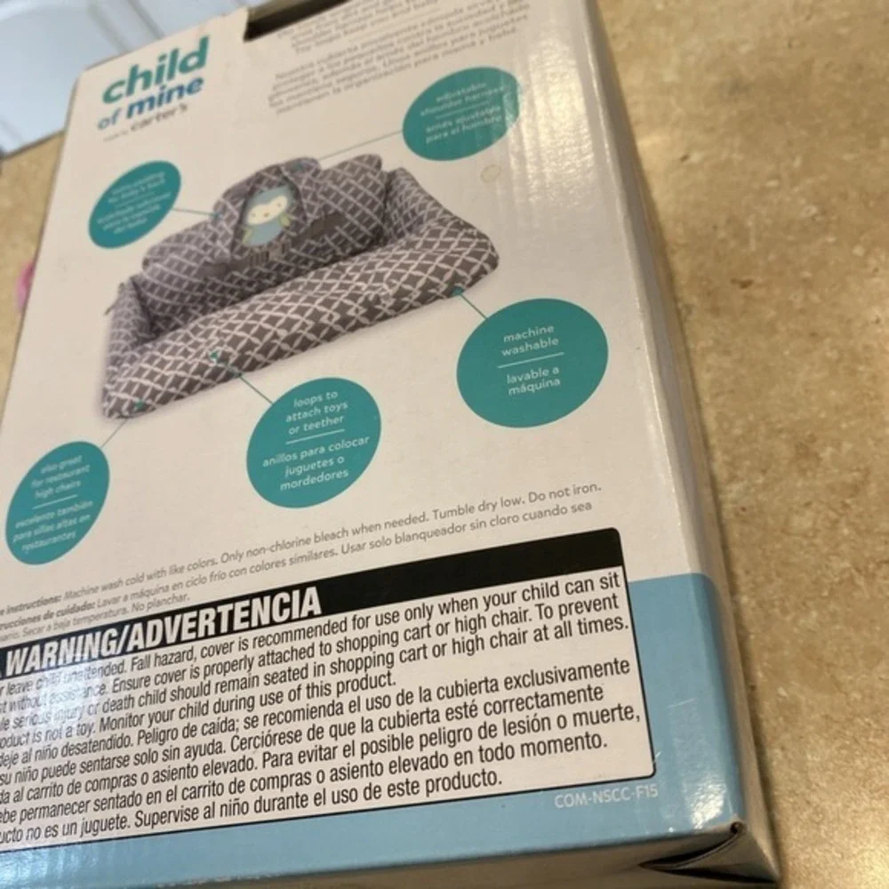 Child of Mine by Carter's Shopping Cart‎ & High Chair Cover Grey/white 813